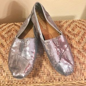 Silver Sequined TOMS